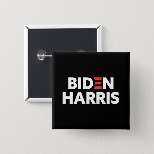 Biden  Harris Election Campaign Black  White Button