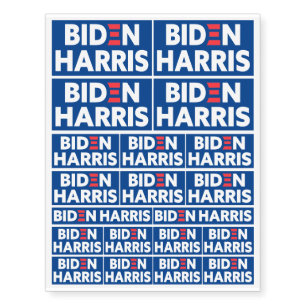 Biden / Harris Election Campaign Red White Blue Temporary Tattoos