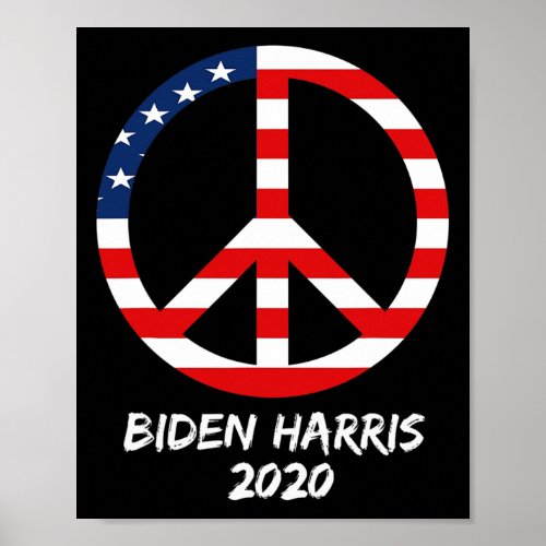 Biden Harris Election Democratic Usa Flag Peace Si Poster