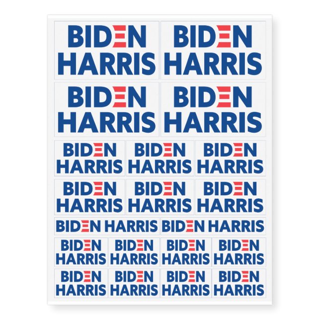Biden / Harris Election Support Blue Logo Temporary Tattoos (Front)