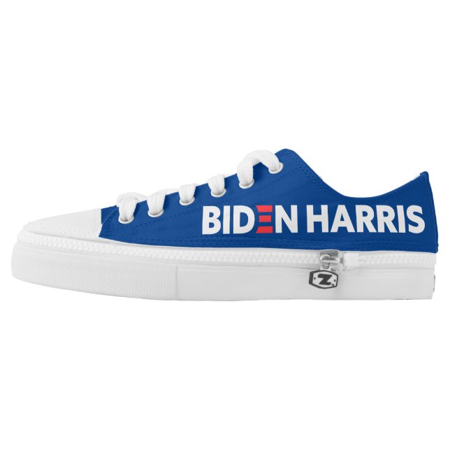 Biden / Harris Election Support Blue Low-Top Sneakers (Left Shoe Outside)