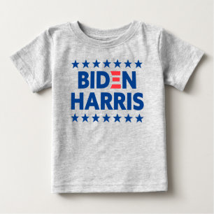 Biden Harris Election Support Blue Stars Gray Baby T-Shirt