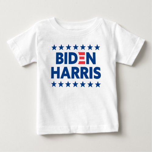 Biden  Harris Election Support Blue Stars White Baby T_Shirt
