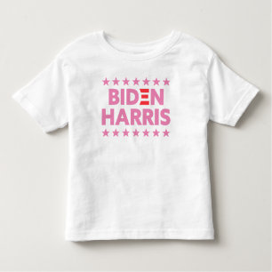 Biden / Harris Election Support Pink Stars White Toddler T-shirt