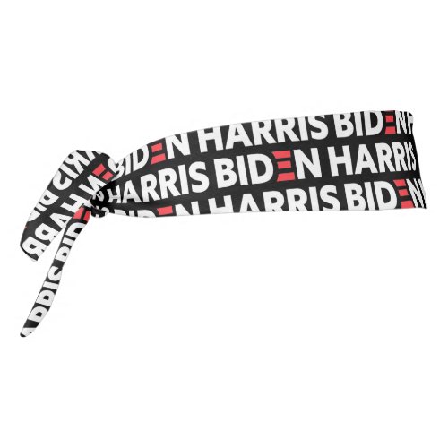 Biden  Harris Election Support White Logo Black Tie Headband