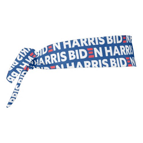 Biden  Harris Election Support White Logo Blue Tie Headband