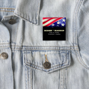 BIDEN HARRIS For A More Perfect Union Square Button