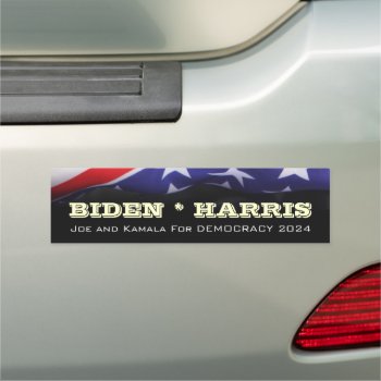 Biden Harris For Democracy 2024 Car Magnet by oddFrogg at Zazzle