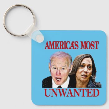 Biden Harris Funny America's Most Unwanted Confuse Keychain by Lorriscustomart at Zazzle