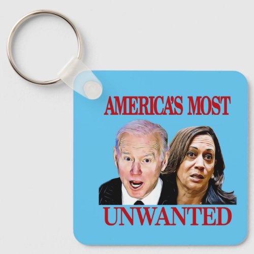 Biden Harris Funny Americas Most Unwanted confuse Keychain