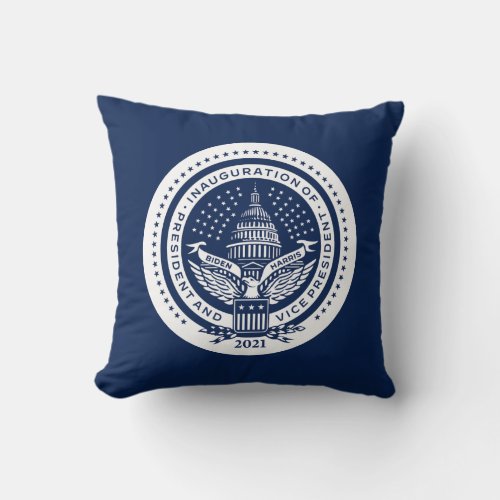 Biden Harris Inaugural Logo Inauguration Day 2021 Throw Pillow