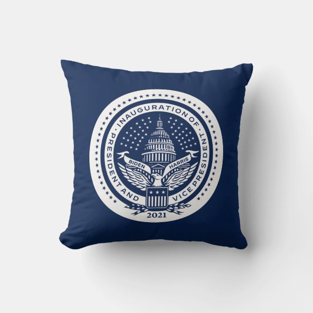 Biden Harris Inaugural Logo Inauguration Day 2021 Throw Pillow (Front)
