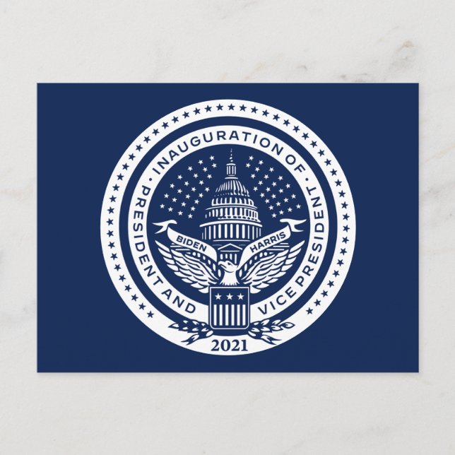 Biden Harris Inaugural Logo Inauguration Day Blue Postcard (Front)