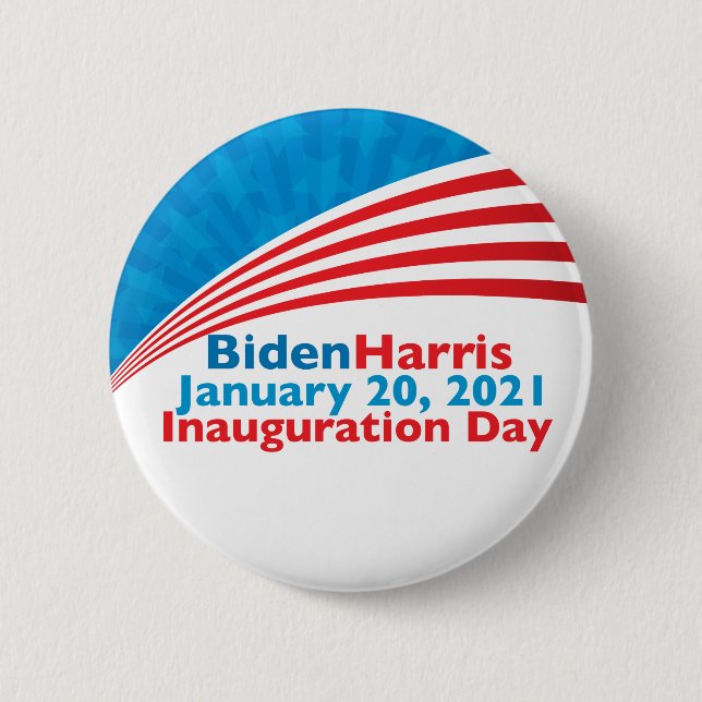 Biden Harris Inauguration Day American Flag Button (Front)
