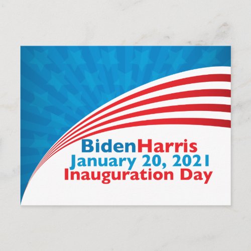 Biden Harris Inauguration Day American Flag Postcard