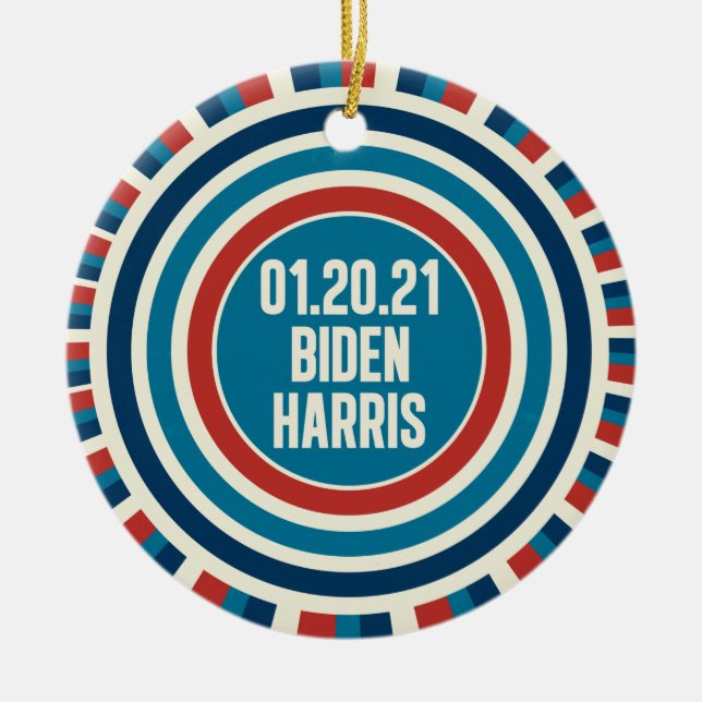 Biden Harris Inauguration Day Keepsake Ceramic Ornament (Front)