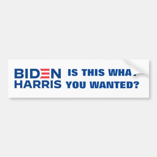 Biden Harris Is this what you wanted Bumpr Sticker
