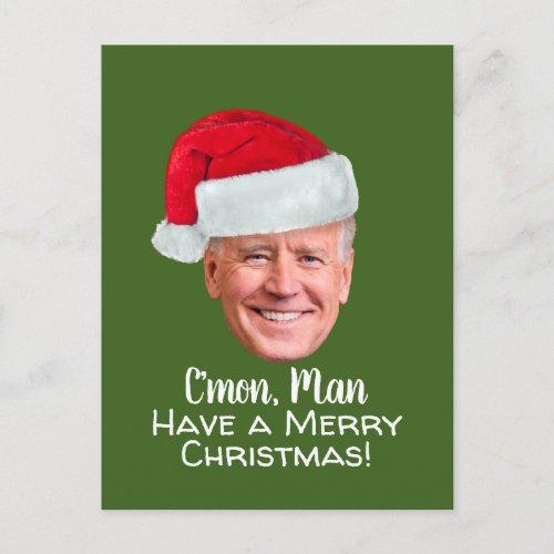 Biden Harris _ Joe Santa Hat _ Cmon Man Postcard