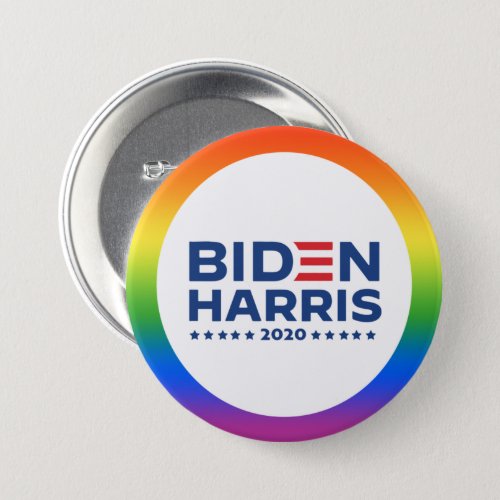 BIDEN HARRIS _ LGBT Rainbow Pride Button