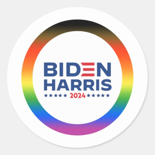 BIDEN HARRIS _ LGBTQ Inclusive Pride Classic Round Sticker