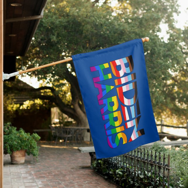 Biden Harris LGBTQ+ Pride House Flag (In SItu)
