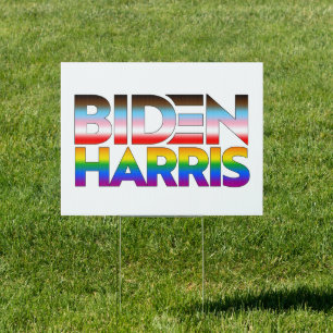 Biden Harris LGBTQ+ Pride Sign