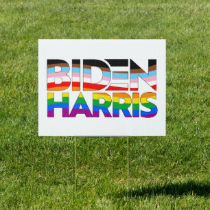 Biden Harris LGBTQ+ Pride Sign