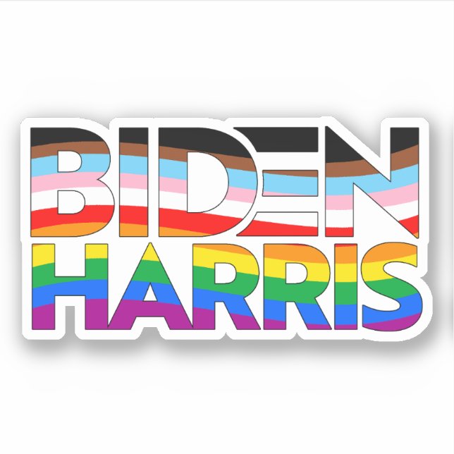 Biden Harris LGBTQ+ Pride Sticker (Front)