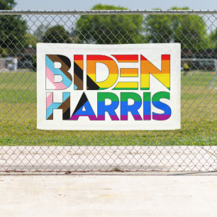 Biden Harris LGBTQ+ Progress Pride Banner