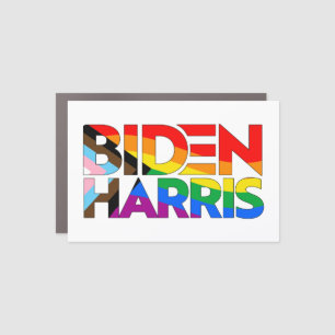 Biden Harris LGBTQ+ Progress Pride Car Magnet