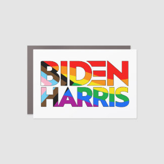Biden Harris LGBTQ+ Progress Pride Car Magnet