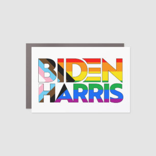 Biden Harris LGBTQ+ Progress Pride Car Magnet