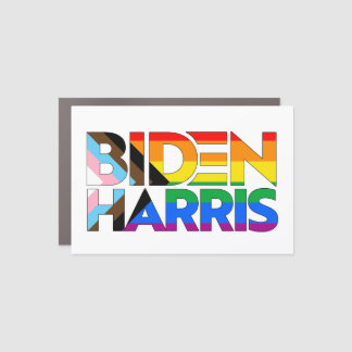 Biden Harris LGBTQ+ Progress Pride Car Magnet