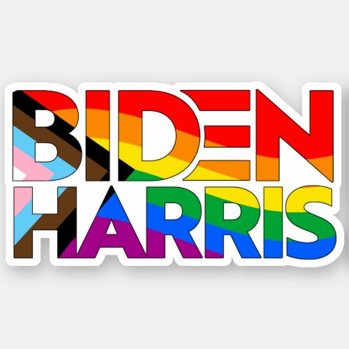 Biden Harris LGBTQ Progress Pride Sticker
