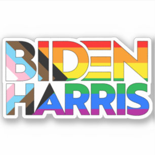 Biden Harris LGBTQ+ Progress Pride Sticker