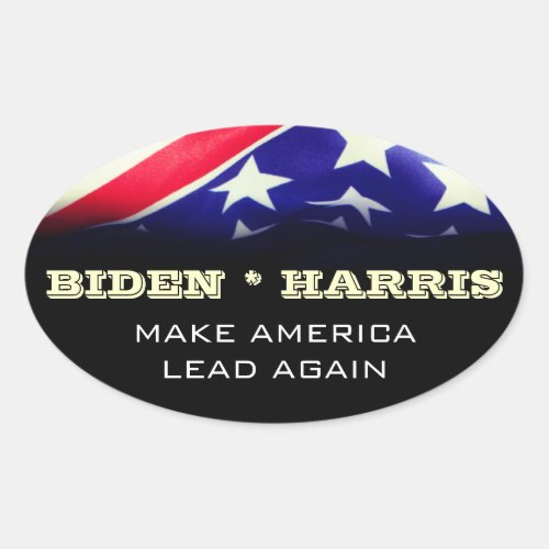 BIDEN HARRIS Make America LEAD Again Oval Sticker