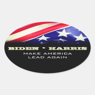 BIDEN HARRIS Make America LEAD Again Oval Sticker
