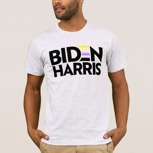 Biden Harris Nonbinary Pride T-Shirt (Front)