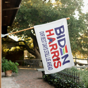 Biden Harris Our Best Days Still Lie Ahead Rainbow House Flag