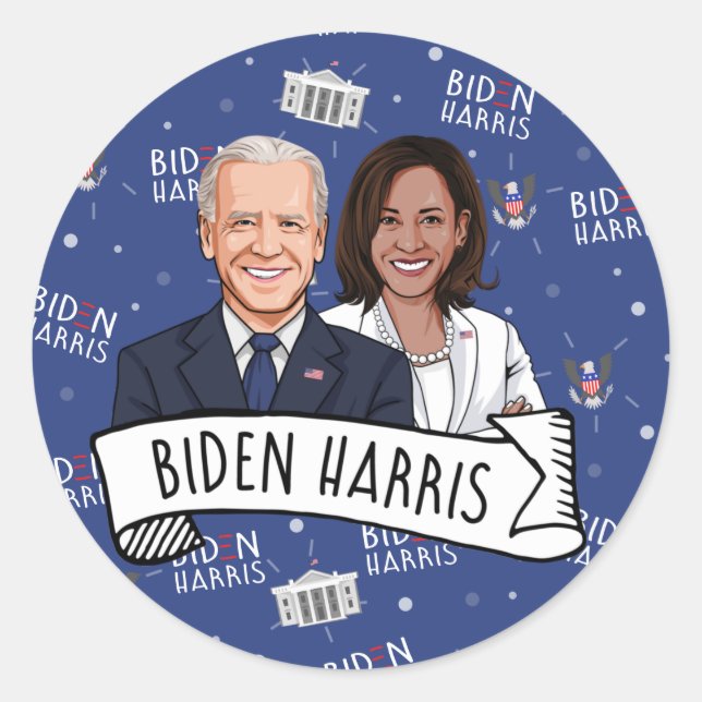 Biden Harris Party  Classic Round Sticker (Front)
