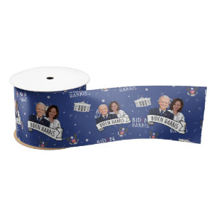 Biden Harris Party  Satin Ribbon