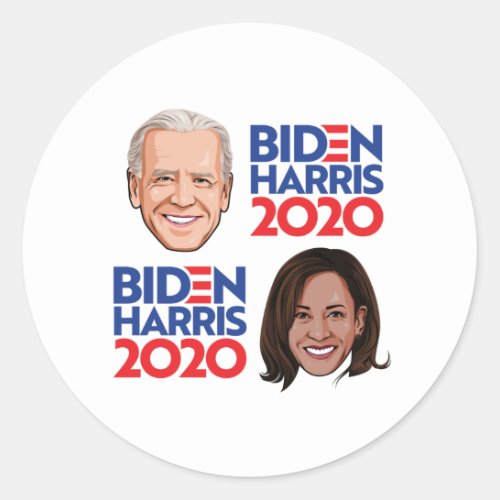 BIDEN HARRIS Pattern Classic Round Sticker