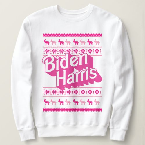 Biden Harris Pink Christmas Sweater