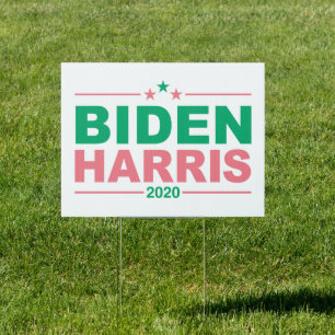 BIDEN/HARRIS Pink & Green AKA Theme Yard Sign