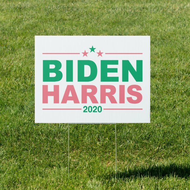 BIDEN/HARRIS Pink & Green AKA Theme Yard Sign (Insitu)