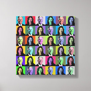 Biden Harris Pop Art (36 Colors) Canvas Print