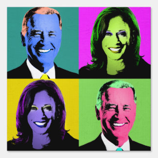 Biden Harris Pop Art (Green, Pink, Yellow, Neon) Sign