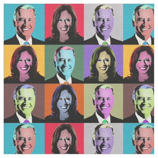 Biden Harris Pop Art (Neon) Fabric
