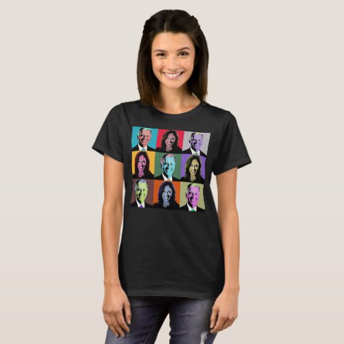 Biden Harris Pop Art Neon T_Shirt