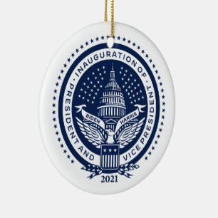 Biden Harris President Inaugural Logo Inauguration Ceramic Ornament
